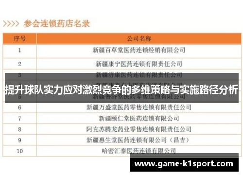 提升球队实力应对激烈竞争的多维策略与实施路径分析